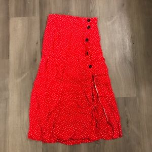 Polka Dot Midi Skirt